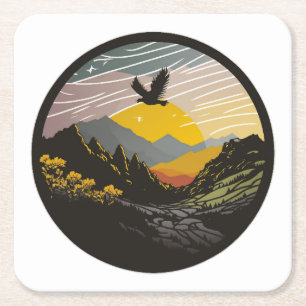 Snowdonia Square Paper Coaster