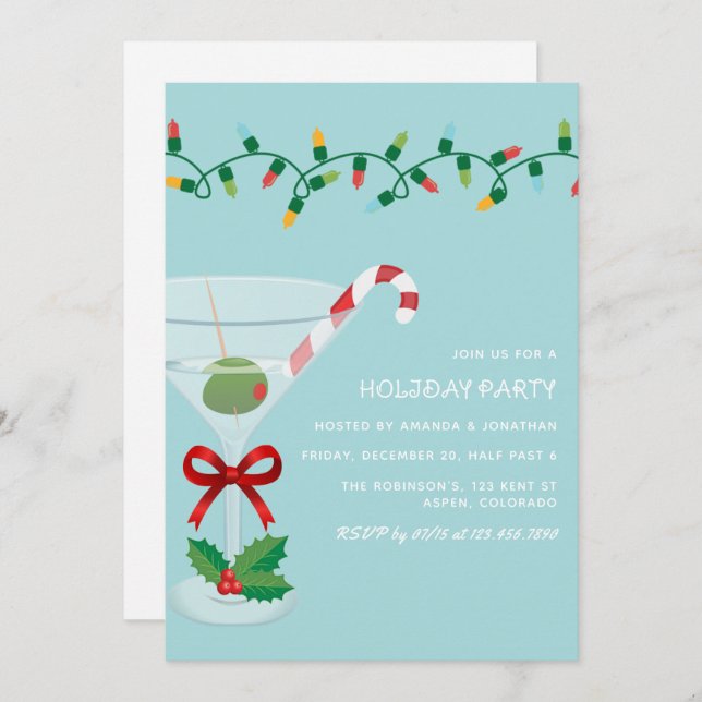 Snowdrift Christmas Holiday Cocktail Party Invitation (Front/Back)