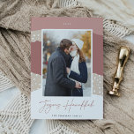 Snowdrift | Colorblock Vertical Photo Hanukkah Holiday Card<br><div class="desc">A modern and elegant holiday card in soft colours featuring your favourite vertical or portrait orientated photo on a colorblock snowdrift background in desert inspired shades of rose and tan. "Joyous Hanukkah" appears beneath in beautiful handwritten script,  with your family name beneath.</div>