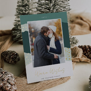 Snowdrift Colorblock Vertical Photo Warm Wishes