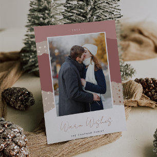 Snowdrift Colorblock Vertical Photo Warm Wishes