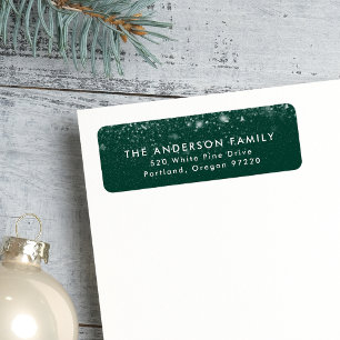 Snowdrift Green Holiday Return Address