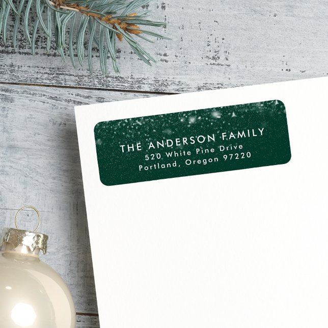 Snowdrift Green Holiday Return Address (Creator Uploaded)