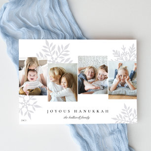Snowdrop 4 Photo Collage Hanukkah Holiday Card