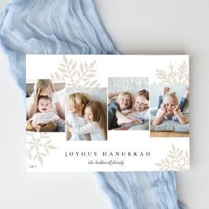 Snowdrop 4 Photo Collage Hanukkah Holiday Card