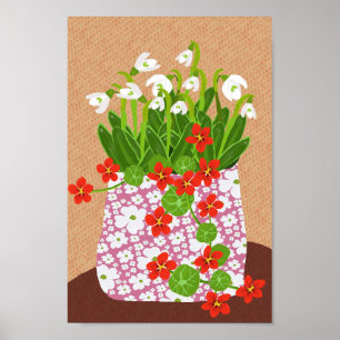 Snowdrop and Nasturtium Poster