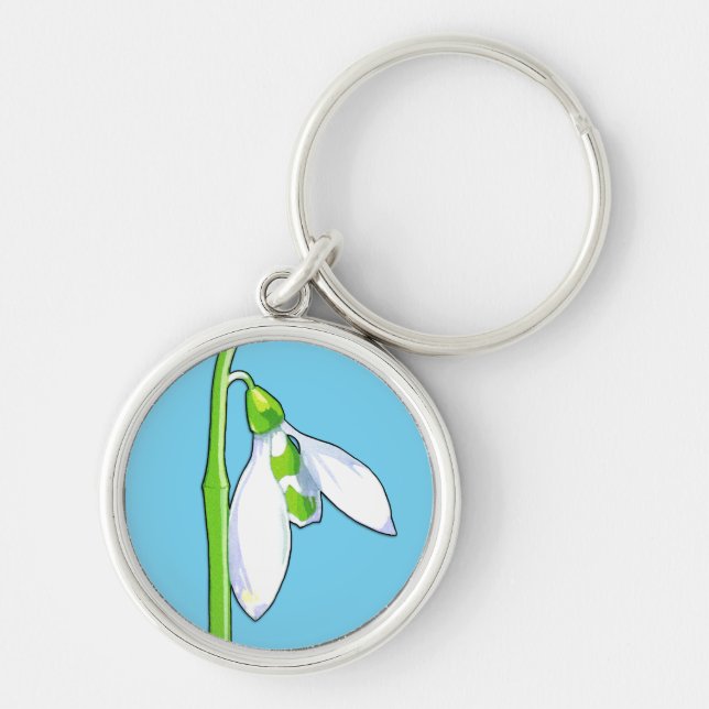 Snowdrop blue Premium Keychain (Front)