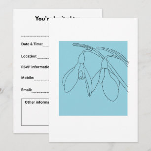 Snowdrop flower custom  invitation