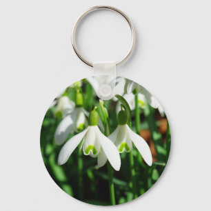 Snowdrop flowers key ring