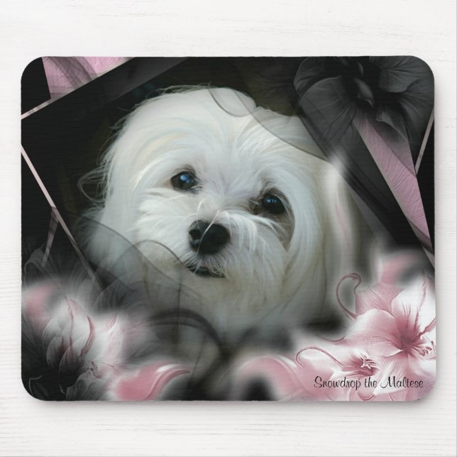 Snowdrop the Maltese Mousepad (Front)