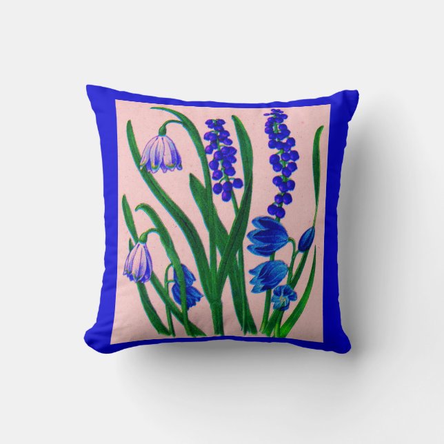 snowdrops and scilla cushion (Front)