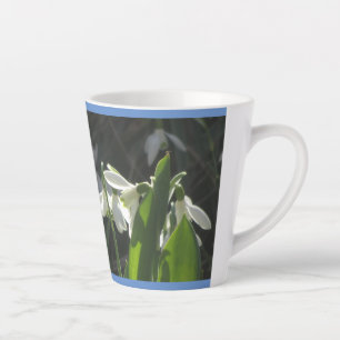 Snowdrops Cust. Border Blue Latte Mug