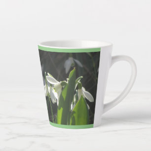 Snowdrops Cust. Border Green Latte Mug