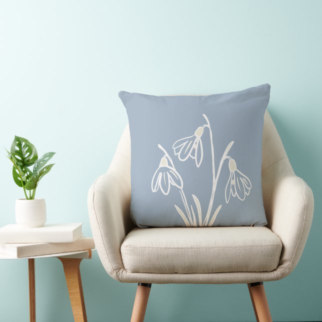 Snowdrops Flowers January Birthday  Cushion (Chair)