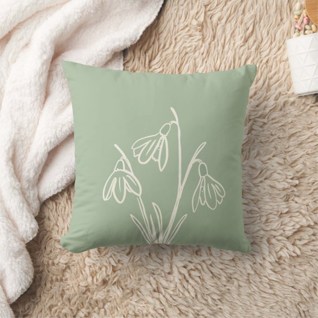 Snowdrops Flowers January Birthday  Cushion (Blanket)