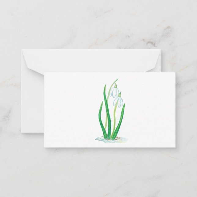 Snowdrops (Galanthus nivalis) Early Spring Flowers Card (Front)