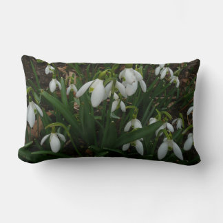 Snowdrops I (Galanthus) White Spring Flowers Lumbar Cushion