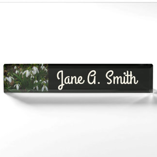 Snowdrops I (Galanthus) White Spring Flowers Nameplate