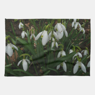 Snowdrops I (Galanthus) White Spring Flowers Tea Towel