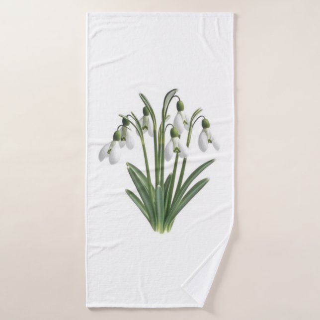 Snowdrops January Flower Gardening Spring Bath Towel (Bath Towel)