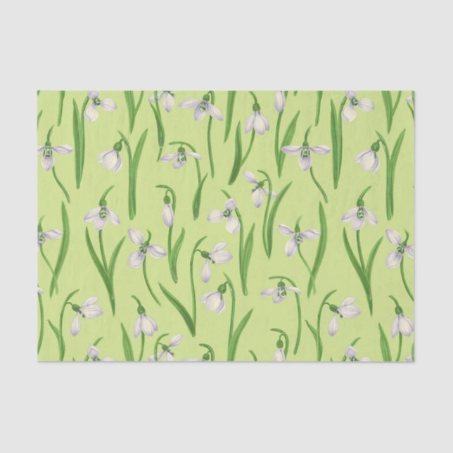 Snowdrops on honey dew tissue paper (Front)