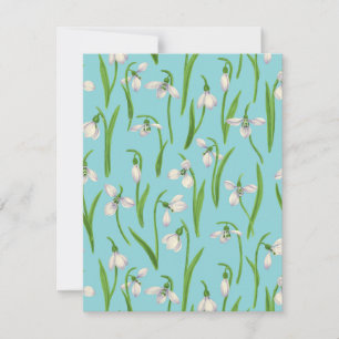 Snowdrops on pool blue invitation