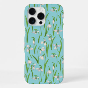 Snowdrops on pool blue iPhone 16 pro max case