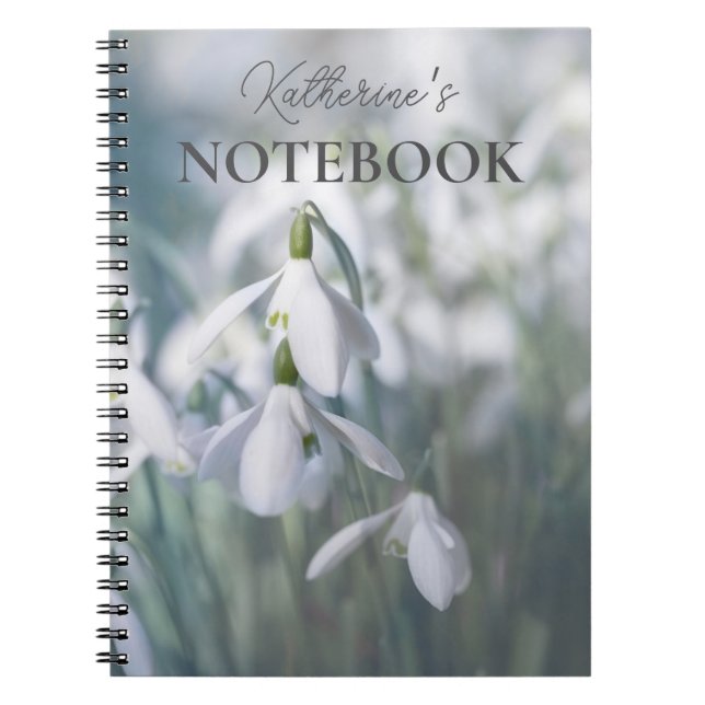 Snowdrops Personalised Notebook  (Front)