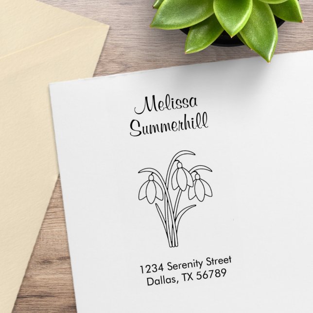 Snowdrops - Spring Flowers Address Rubber Stamp (Creator Uploaded)