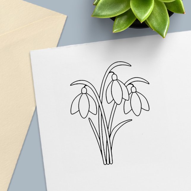 Snowdrops - Spring Flowers Colour Me Self-inking Stamp (Creator Uploaded)