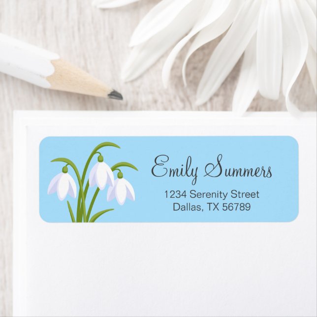 Snowdrops - Spring Flowers on Blue (Insitu)