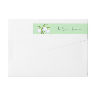 Snowdrops - Spring Flowers on Green Wrap Around Label