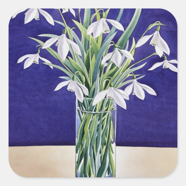 Snowdrops Square Sticker (Front)