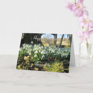Snowdrops Under a Yew Tree - Personalised Birthday Card