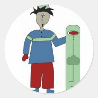 snowdude classic round sticker