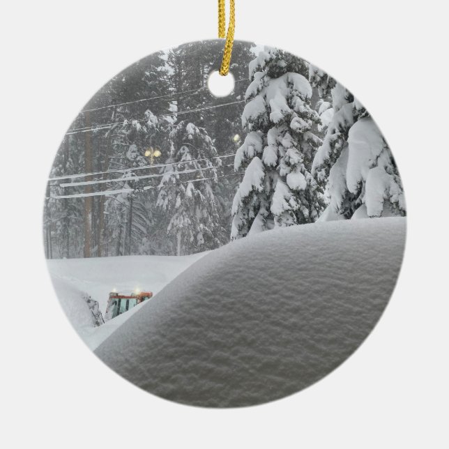 Snowed-In Ceramic Tree Decoration (Front)
