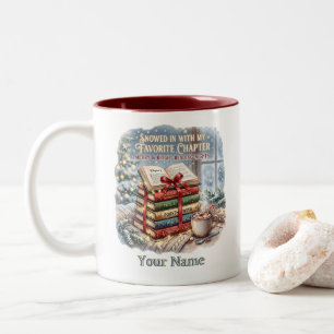 Snowed In Favourite Chapter Book Stack Two-Tone Coffee Mug