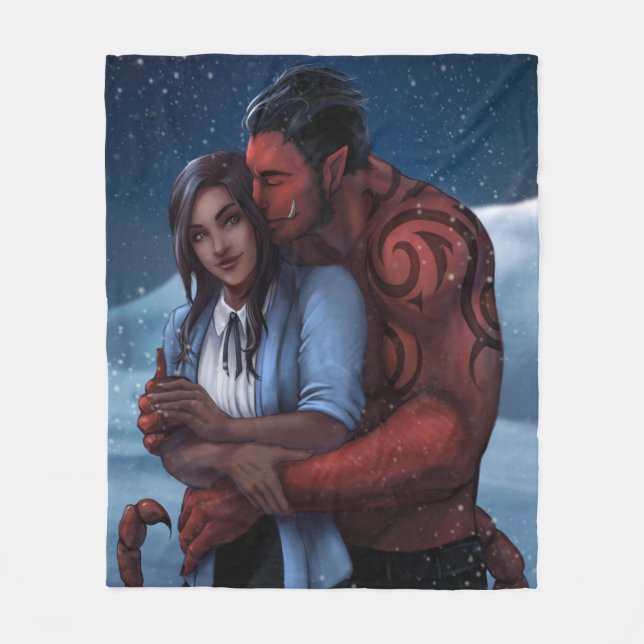 Snowed in with the Alien Warlord Throw Fleece Blanket (Front)