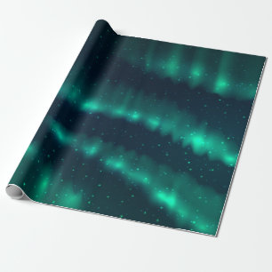 Snowfall Aurora Borealis - Northern Lights Artwork Wrapping Paper