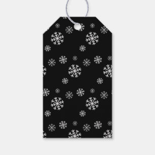 Snowfall Black Gift Tag