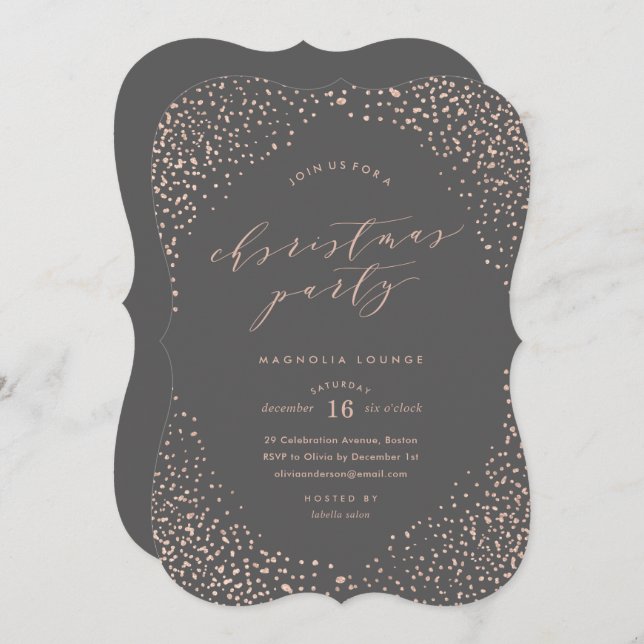 Snowfall Christmas Party Invitation (Front/Back)