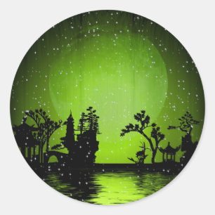 Snowfall Classic Round Sticker