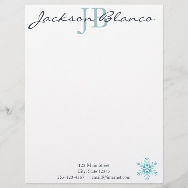 Snowfall Custom Letterhead (Front)