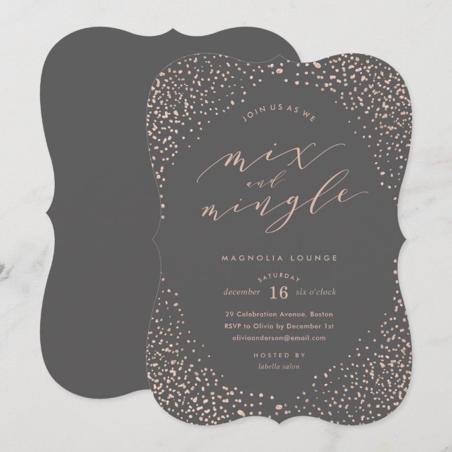 Snowfall Holiday Party Invitation (Front/Back)