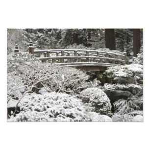 Snowfall in Portland Japanese Garden, 2 Photo Print
