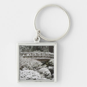 Snowfall in Portland Japanese Garden, Key Ring