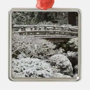 Snowfall in Portland Japanese Garden, Metal Tree Decoration