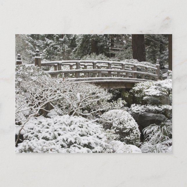 Snowfall in Portland Japanese Garden, Postcard (Front)