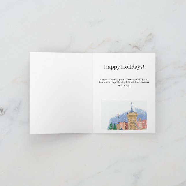 Snowfall Lagoon Holiday Card (Inside)