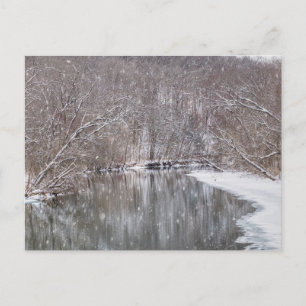Snowfall Over Finely River Blank Postcard